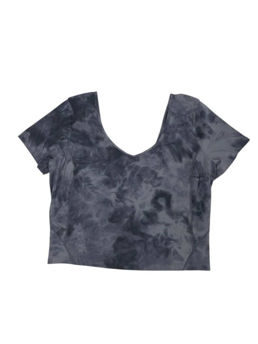 Lululemon Align Short Sleeve V-Neck Cropped Shirt, Diamond Dye, Size 12